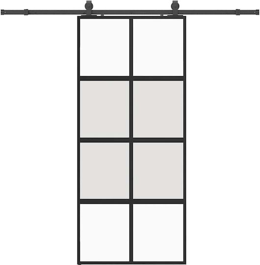 Vidaxl Συρόμενη Πόρτα Σετ Υλικού Μαύρο 90x205 Cm Γυαλί Μετριασμένο Μαύρο Vidaxl Συρόμενη Πόρτα Σετ Υλικού Μαύρο 90x205 Cm Γυαλί Μετριασμένο Μαύρο