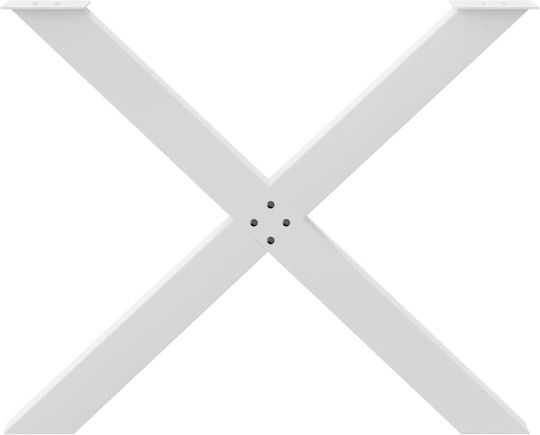 vidaXL Metallic Furniture Legs 2 Pieces Suitable for Table / Coffee Table / Office 90x72cm White