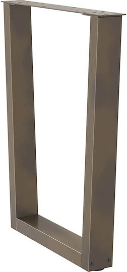 vidaXL Metallic Furniture Leg 3 Pieces Suitable for Table / Coffee Table / Office 70x72cm Brown