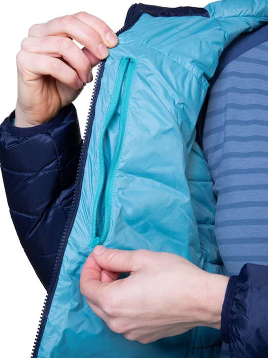 Κοντό Γυναικείο Puffer Μπουφάν για Χειμώνα Cosmos Blue