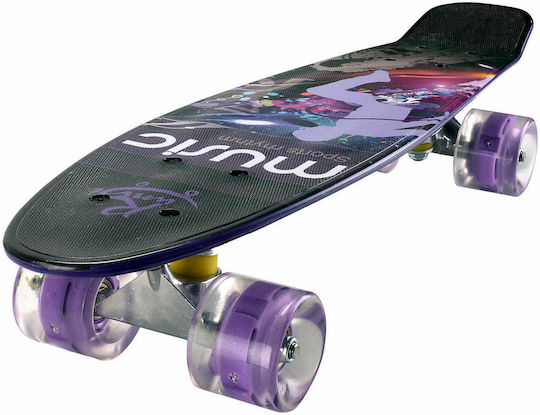 Action One Penny Board Complet Music Rhythm 56 X 15 Cm Roți cu LED-uri