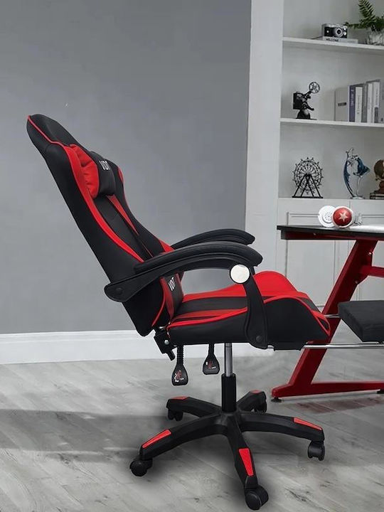 Zita Plus A6060 Artificial Leather Gaming Chair with Footrest Black / Red