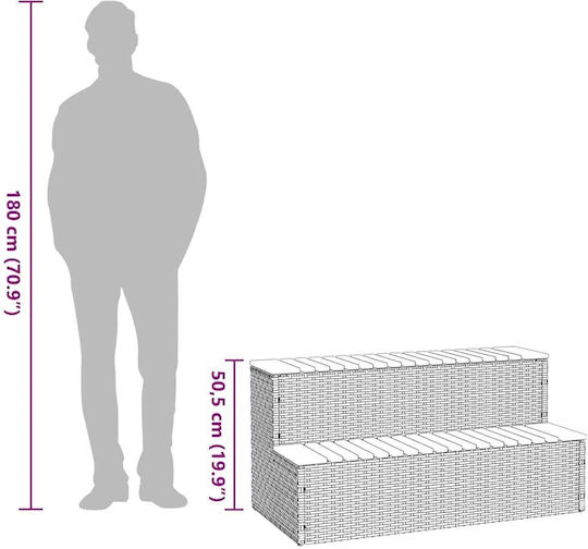 vidaXL Σκαλοπάτι Πισίνας από Ξύλο 100x50x50.5εκ. Γκρι