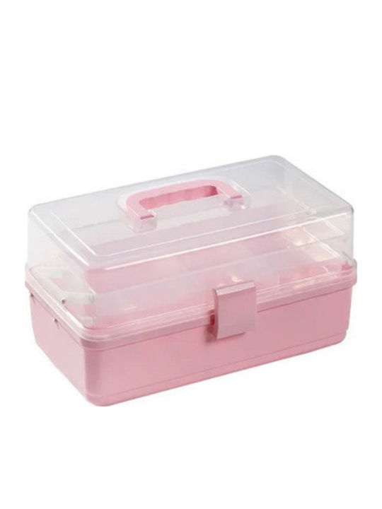 Cutie De Organizare Cosmetice Cu Separatoare Roz