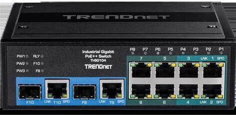 Trendnet TI-BG108 Unverwaltet L2 PoE++ Switch mit 8 Ports Gigabit (1Gbps) Ethernet und 2 SFP Ports