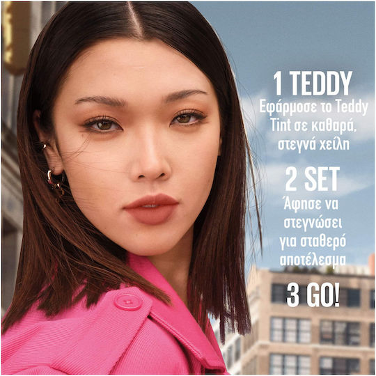 Maybelline Super Stay Teddy Tint Lang anhaltend Flüssig Lippenstift Matt 25 Baby Tee 5ml
