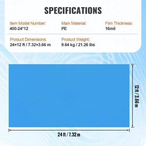 Vevor Solar Pool Cover 731.52x365.76cm 1pcs