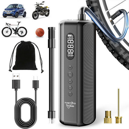 Autoreifenpumpe TCCBAC 150PSI Wiederaufladbar mit Batterie 12V