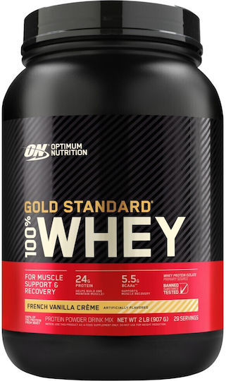 Optimum Nutrition Gold Standard 100% Whey Протеин от Суроватка с Вкус Френска Ванилова Крема 900гр
