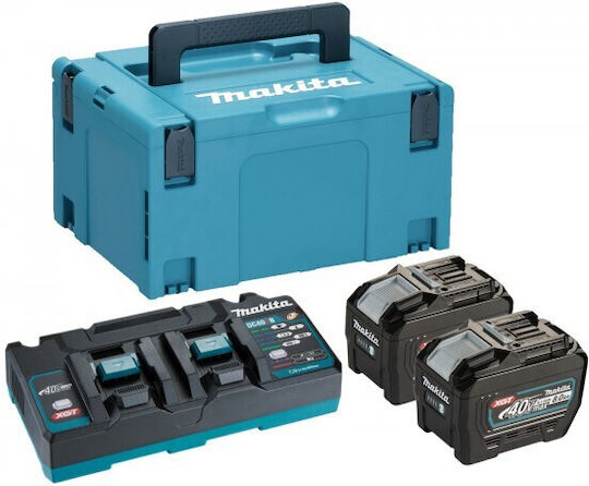 Makita Σετ 2 Μπαταριών Εργαλείου 40V Χωρητικότητας 8Ah με Φορτιστή XGT