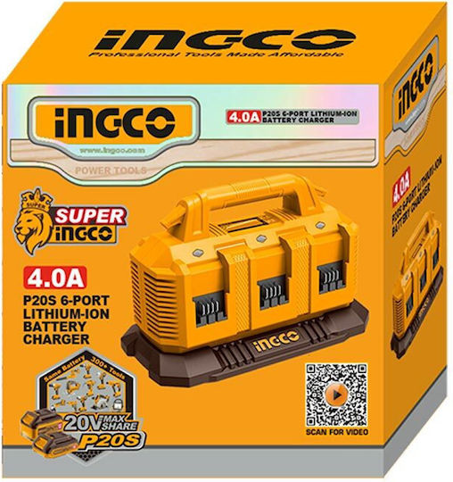 Ingco Φορτιστής Μπαταριών Εργαλείου 20V
