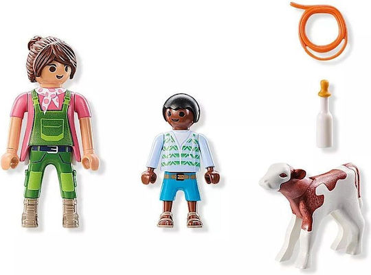 Playmobil Двойна опаковка Фермерка & Дете с Телец за 4-10 години