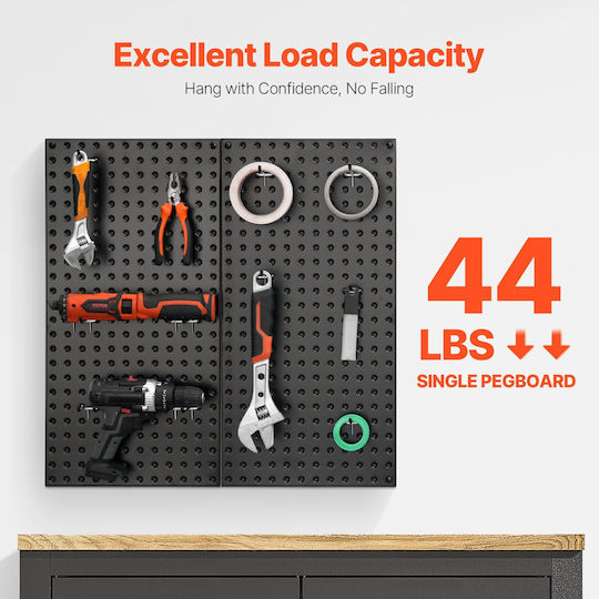 Vevor Metal Pegboard Panels 2 Pieces 24" X 12" Wall Organizer Garage Tool