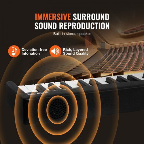 Vevor Electric Stage Piano ZDSMGQ88JHSWE2MGMV9 Set with 88 Weighted Keys Built-in Speakers and Connection with Headphones Black