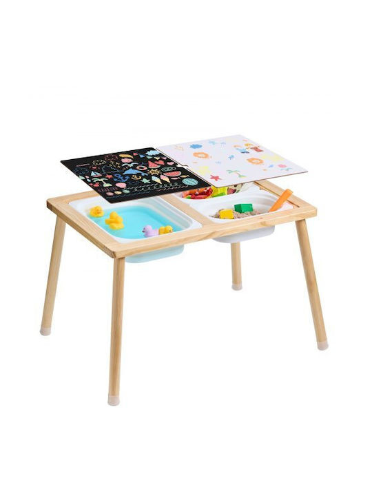 Vevor Children's Wooden Sensory Play Table Sand & Water 3 Storage Bins Ggzdcwxk2129be939v0