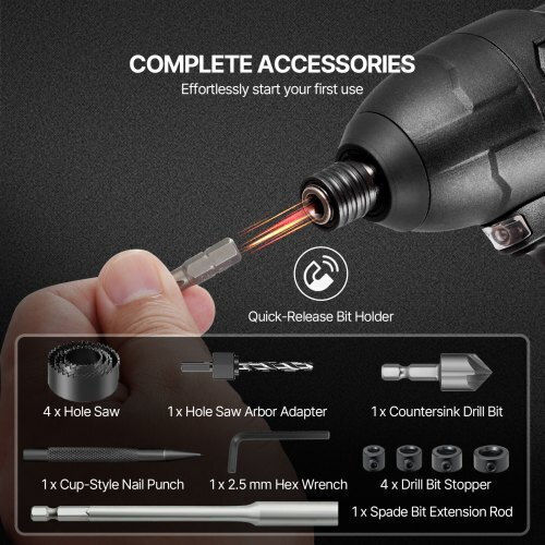 Vevor Set of 246 Drills HSS with Hexagonal Shank for Metal και Wood