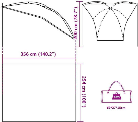 vidaXL Extension for Tent Camping