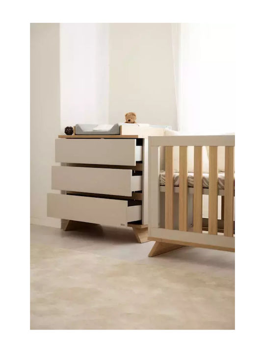 Βρεφική Συρταριέρα με 3 Συρτάρια Καφέ 50x90x88cm