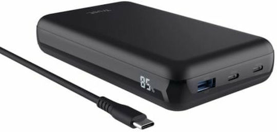 Trust Laro Baterie Externă 20000mAh 100W Cu Port USB-A Și 2 Porturi USB-C Power Delivery Încărcare Rapidă Neagră