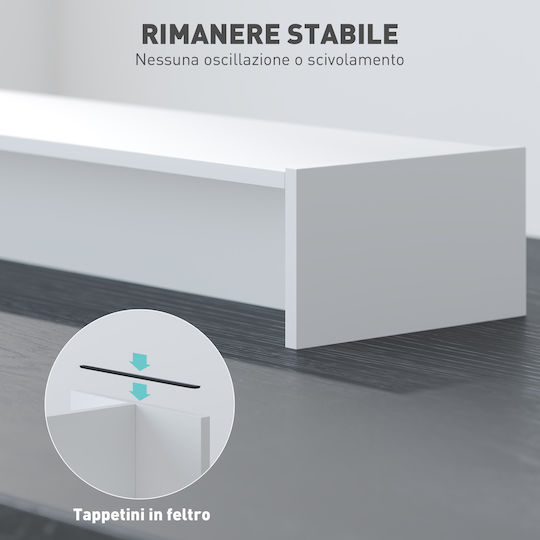 HomCom Βάση Γραφείου Οθόνης έως 32" Λευκή (923-059V00WT)