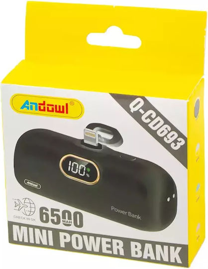 Andowl Q-CD693 Power Bank 6500mAh Μαύρο