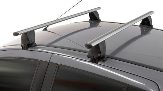 Menabo Bare De Acoperiș Din Aluminiu 119 Cm Pentru Citroen C1 5d 2005-2014 Cu Picioare Pentru Portbagaj De Acoperiș Și Blocare Argintii
