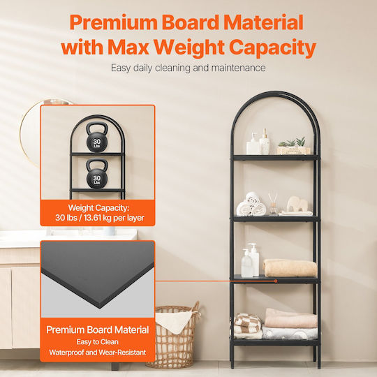 Black Bookcase 30x60x180cm