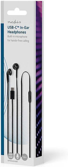 Nedis HPWD4024BK In-ear Handsfree Ακουστικά με Βύσμα USB-C Μαύρο