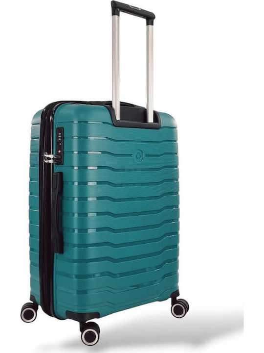 Rain Medium Hard Petrol Suitcase With 4 Wheels Height 65cm