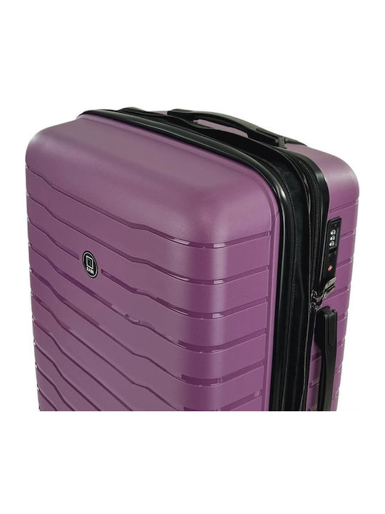 Rain Large Hard Travel Suitcase Purple with 4 Wheels Height 75cm