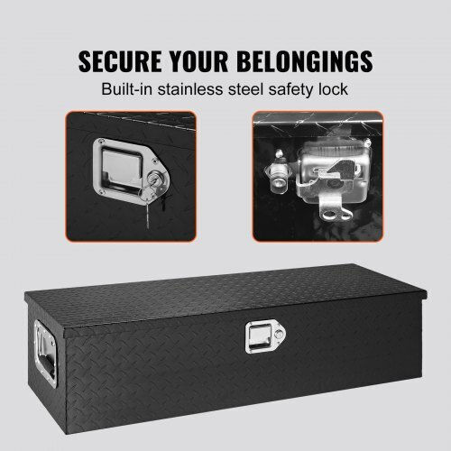 Vevor Durable Aluminum Truck Tool Box Black 39"x13"x10" Lczxg39x13x10bivqv0