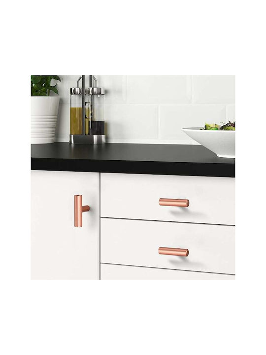 Möbelgriff aus Metallisch Roségold mit Lochabstände 50mm 12 Stück