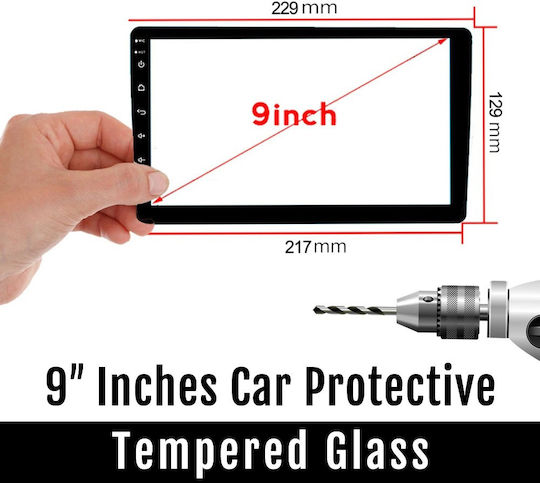 Protector ecran auto de 9" Sticlă temperată Android 2-din Tip fabrică Universal 1-din OEM 9H Radio auto Film Gorilla Sticlă cu nouă atingeri
