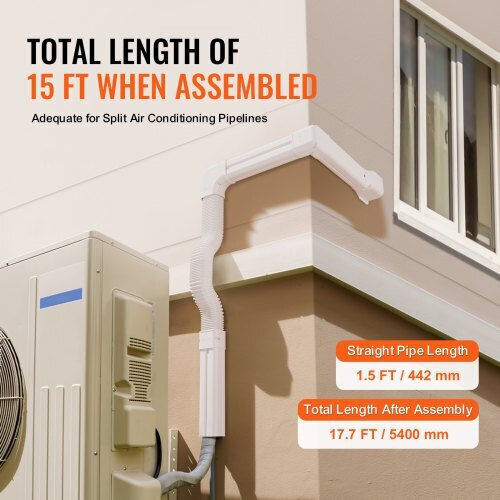 Vevor Mini-Split-Leitungsabdeckung 76,2 mm x 5400 mm Weiß Einfache Installation Überstreichbar Bsksqftskdgxb3x6av0