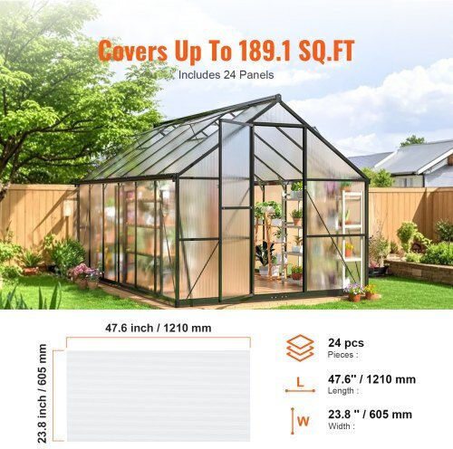 Vevor 24 Polycarbonate Greenhouse Sheets 2' X 4' X 0.16'' Slwdbbstm4ftgx23ev0