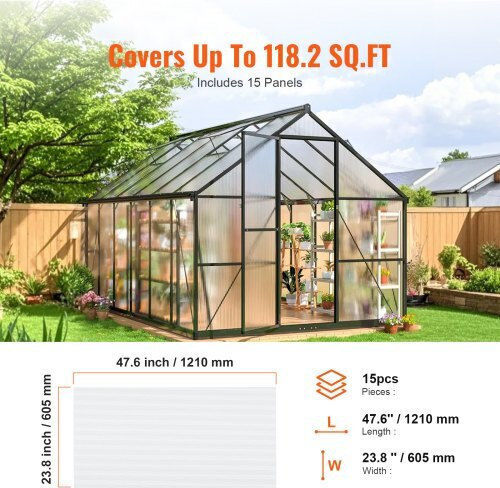 Vevor 15 Polycarbonate Greenhouse Sheets 2' X 4' X 0.24'' Slwdbbstm15jkn5etv0