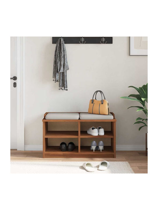 Entry Furniture with Shoe Rack & Bench Coffee 87x40x50cm