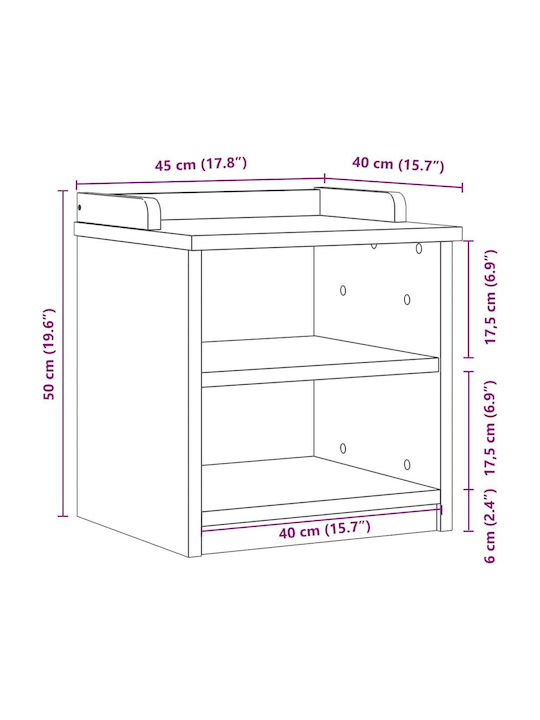 Entry Furniture with Shoe Rack & Bench Coffee 45x40x50cm
