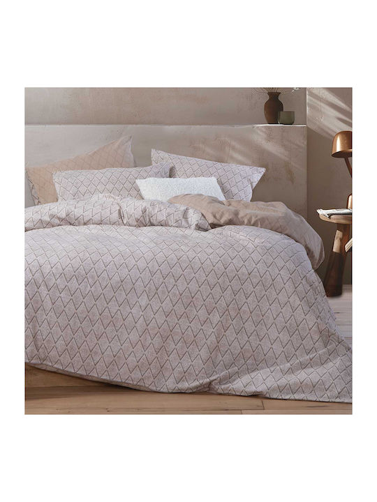 Nef-Nef Homeware Bettwäsche-Set Einzel Flanell 160x260cm. Torredo Beige 3Stück
