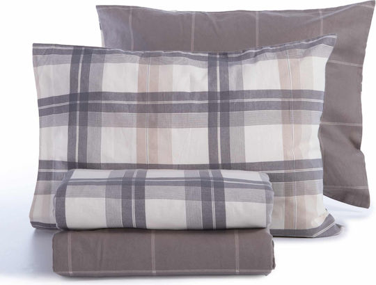 Nef-Nef Homeware Charlie Σετ Σεντόνια Υπέρδιπλα 240x260εκ. Γκρι (4τμχ)