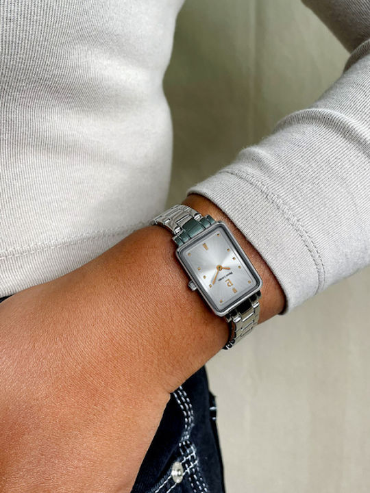 Damenuhr Pierre Lannier Geschenkbox 373c621 Ariane Edelstahl Silbernes Zifferblatt Armband