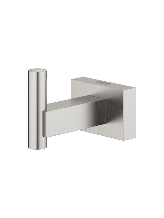 Grohe Essentials Cube Άγκιστρο Μπάνιου Μονό με Βίδες Inox Ασημί