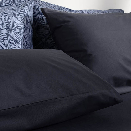 Cannon Cotton Fresh Solid Σετ Σεντόνια Υπέρδιπλα με Λάστιχο 160x200+33εκ. India Ink (4τμχ)