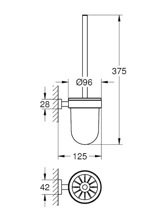Grohe Glass Toilet Brush Black