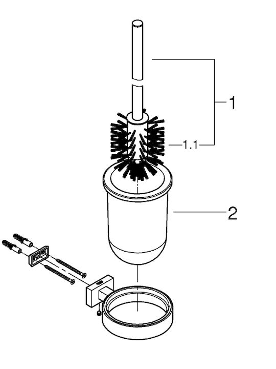 Grohe Glass Toilet Brush Black