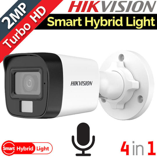 Hikvision DS-2CE16D0T-LFS CCTV Überwachungskamera Full HD 1080p Wasserdicht mit Mikrofon und Objektiv 2.8mm