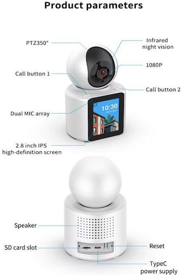 Factory KL-HL18668-199 IP Κάμερα Παρακολούθησης Wi-Fi Full HD 1080p με Αμφίδρομη Επικοινωνία