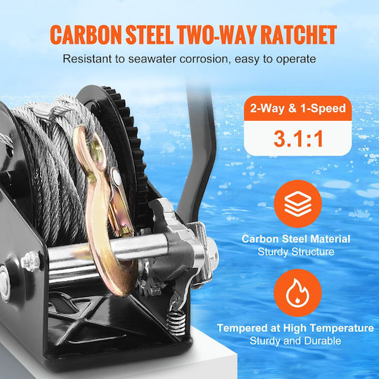 Vevor Manual 4x4 Car Winch with Towing Capacity 362kg
