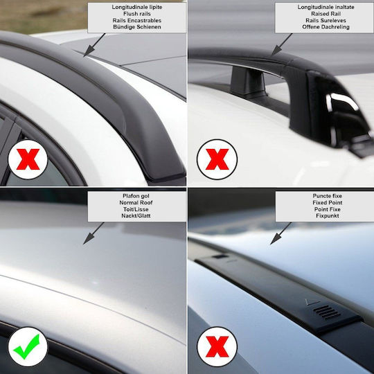 Menabo Delta Black Roof Bars Peugeot 508 Station Wagon 5 Doors Model 2010-2018