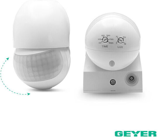 Geyer Wired Infrared Motion Sensor 180° Detection Angle 12m Scope